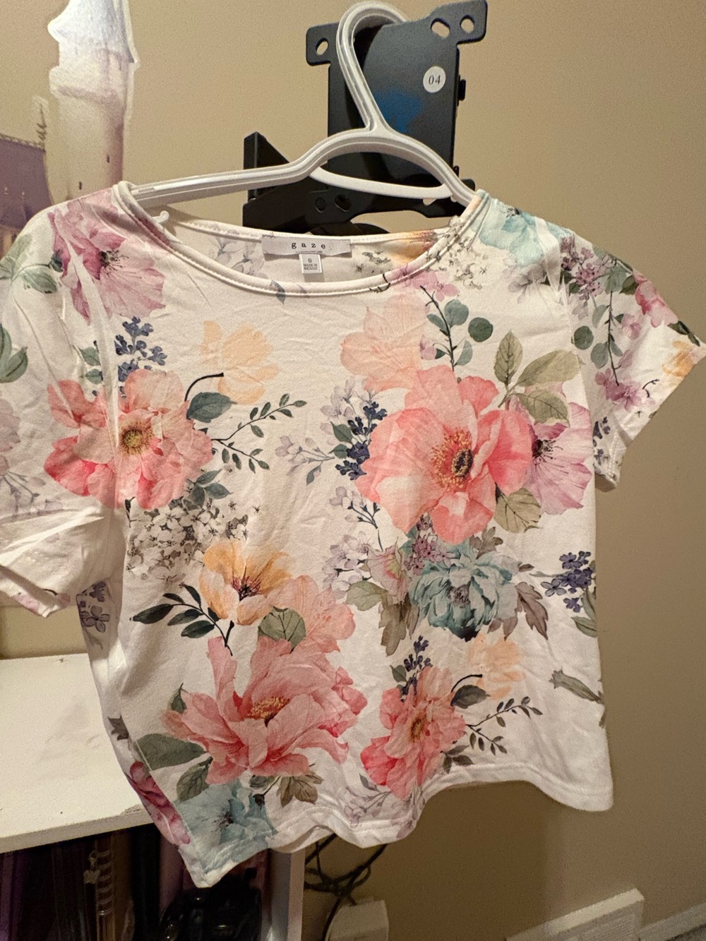 Floral silk tee